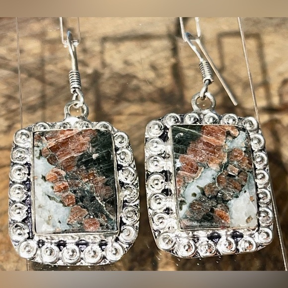 “The Marriage Stone” Astrophyllite Earrings 2” - Picture 2 of 15